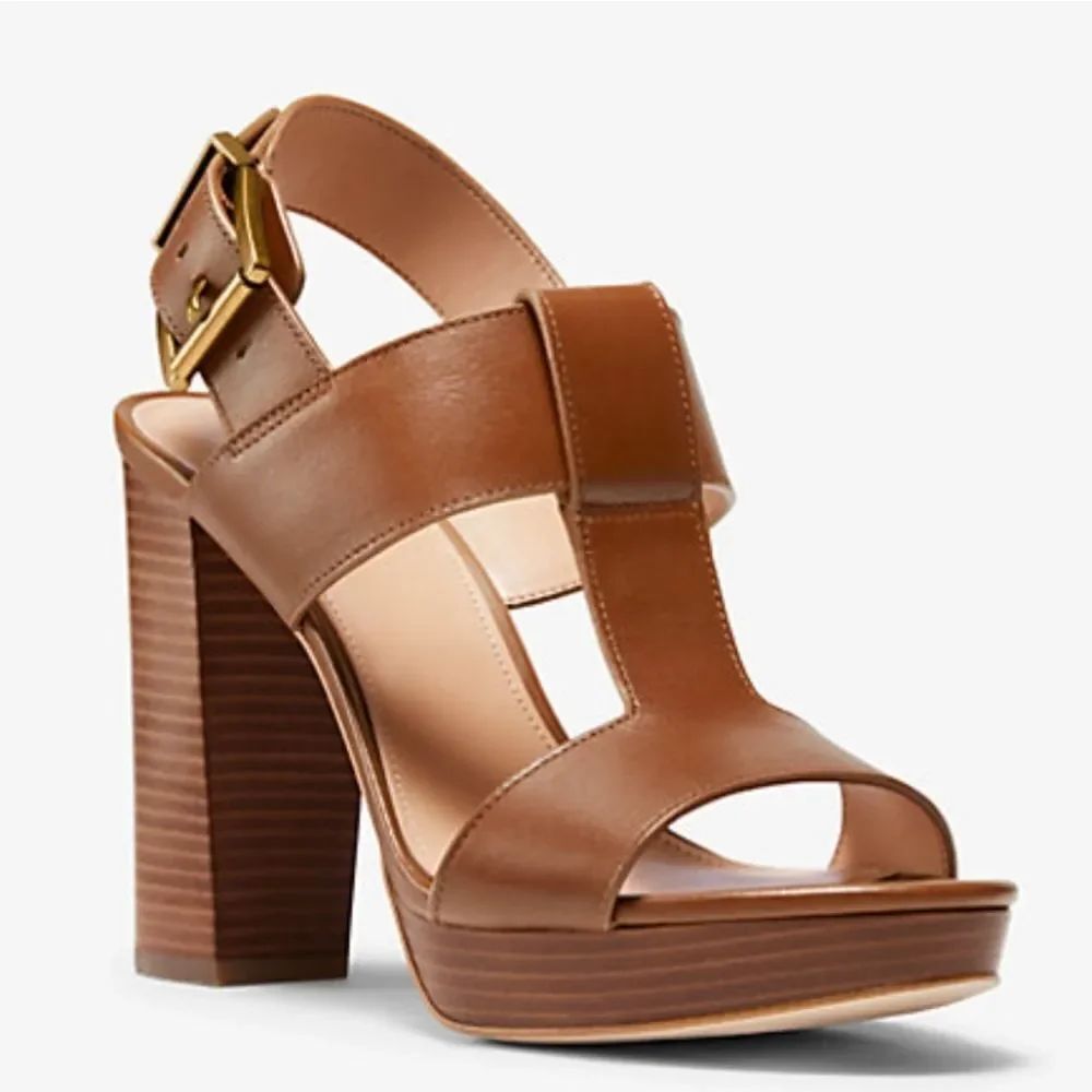 MICHAEL MICHAEL KORS BECKER LEATHER PLATFORM SANDAL